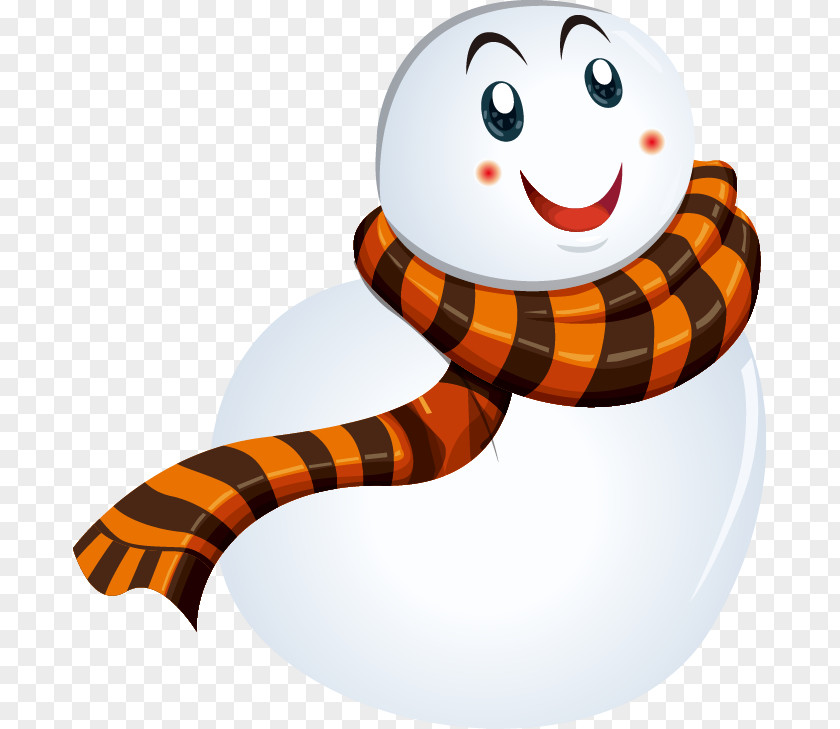 Hand-painted Bald Snowman Scarf Pattern Computer File PNG