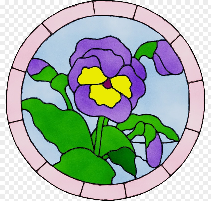 Petal Window Violet Stained Glass Flower Clip Art PNG
