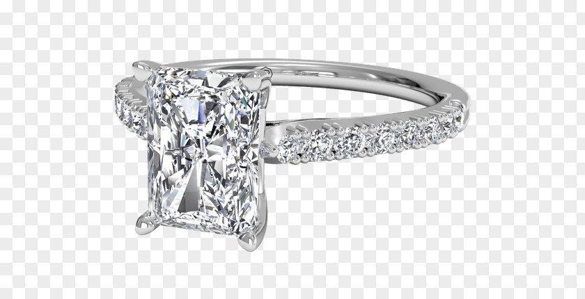 Radiant Cut Diamond Ring Settings Earring Wedding Engagement PNG