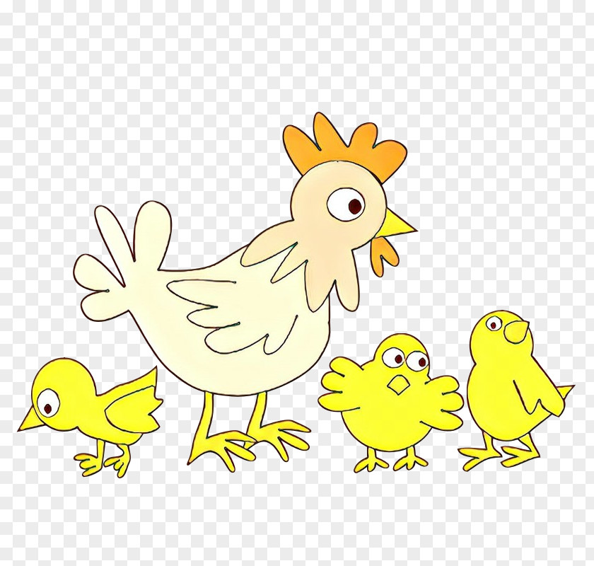 Chicken Bird Yellow Cartoon Beak PNG
