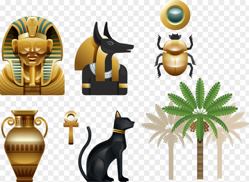 Coconut Tree Vector Material Egyptian Pharaoh Ancient Egypt Royalty-free Flat Design PNG