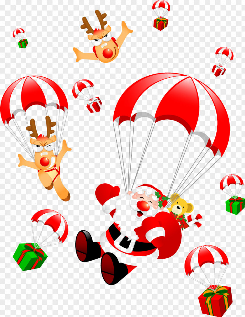 Hand-painted Christmas Ornaments With Presents Santa Claus Clip Art PNG