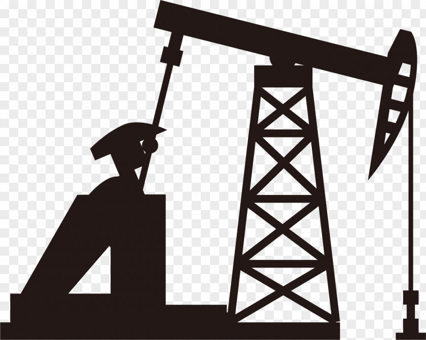 Oil Derrick Silhouette Petroleum Field Icon PNG