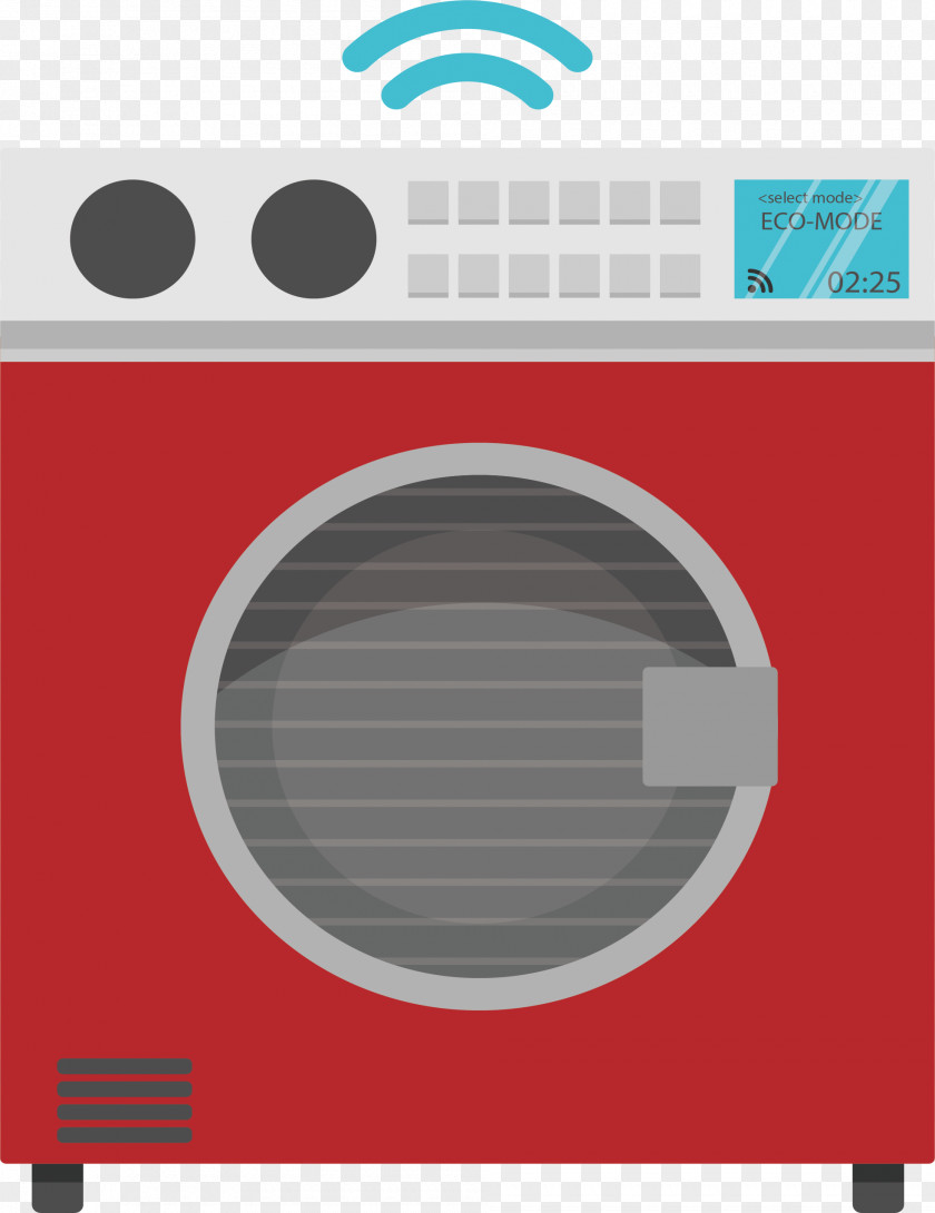 Smart Home Appliance Washing Machine Automation Graphic Design PNG