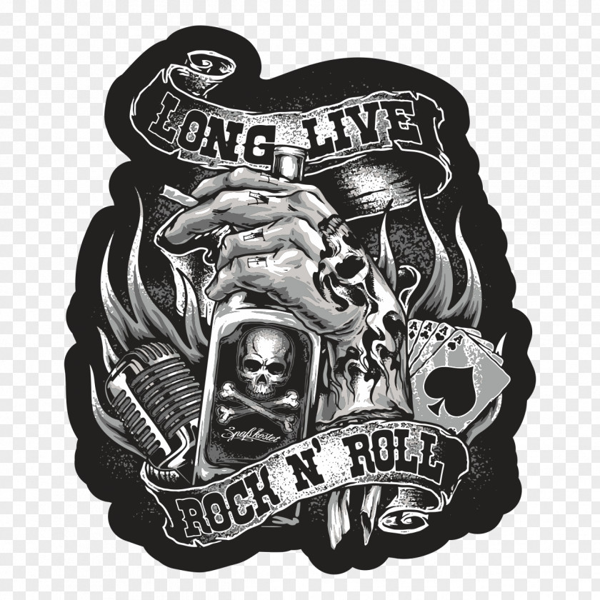 Sticker Car Rock And Roll Music Rockabilly PNG and roll music Rockabilly, rock n roll, black gray textile clipart PNG