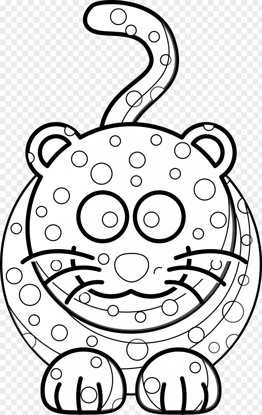 Cartoon Leopard Pictures Cat Black And White Drawing Clip Art PNG