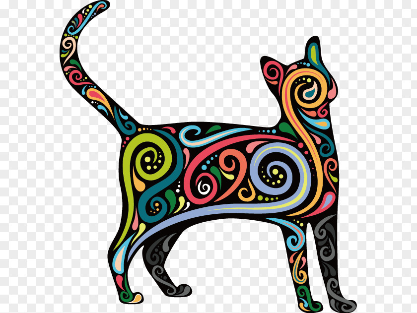 Vector Painted Totem Cat Kitten Cougar Felidae Dog PNG