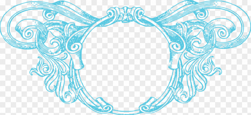 Aqua Border Frame Photo Picture Ornament Clip Art PNG