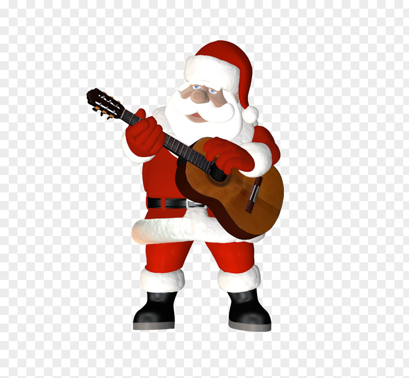 Santa Claus String Instruments Christmas Ornament Figurine PNG