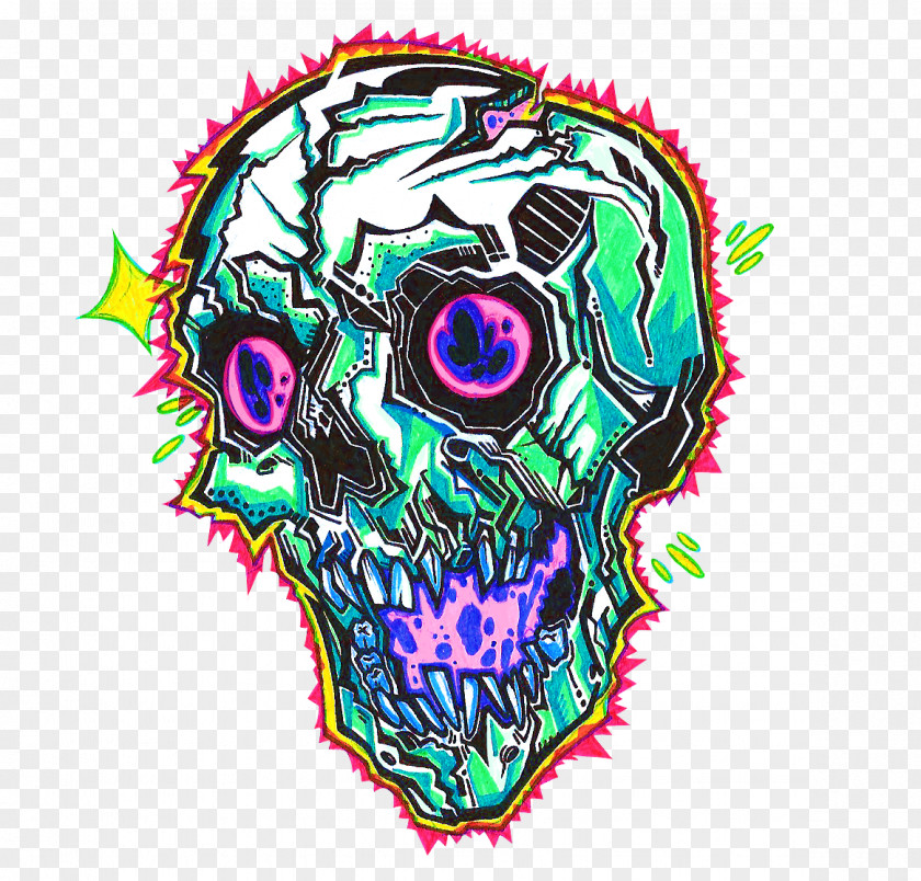 Artwork Skull Psychedelic Art Drug PNG