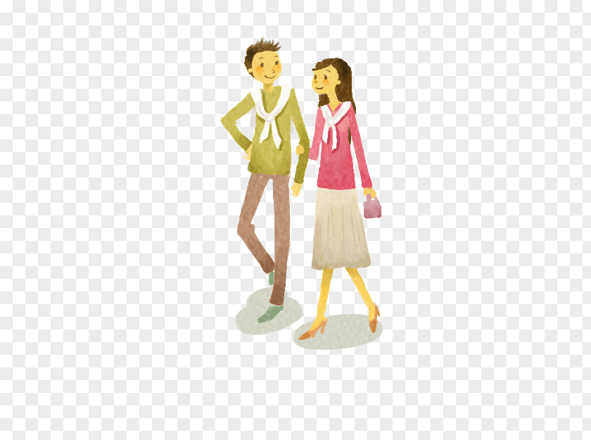 Men And Women Walk Walking Illustration PNG