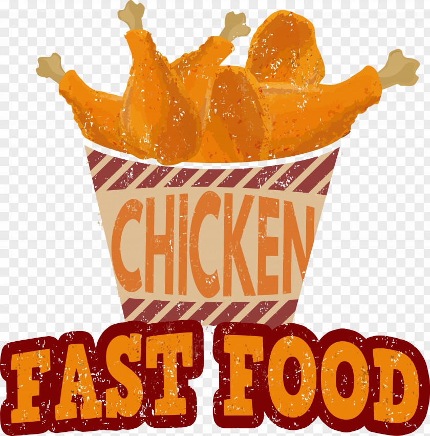 Vector Bucket Of Chicken Fried French Fries Euclidean PNG