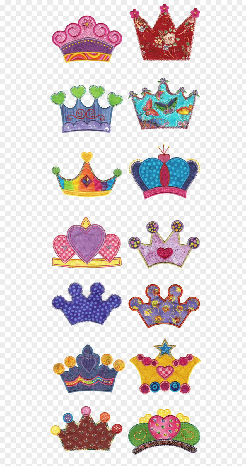 Crown Machine Embroidery Appliquxe9 Pattern PNG