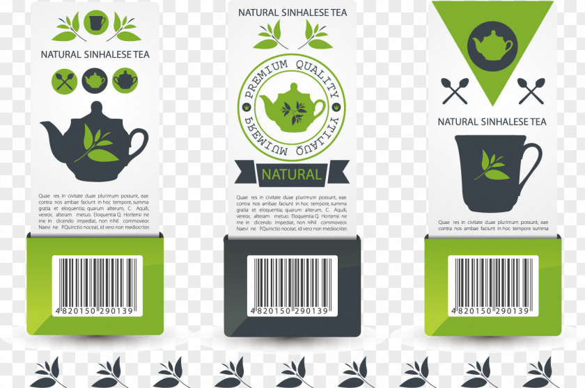 Green Tea Card Design Vector Material Coffee PNG