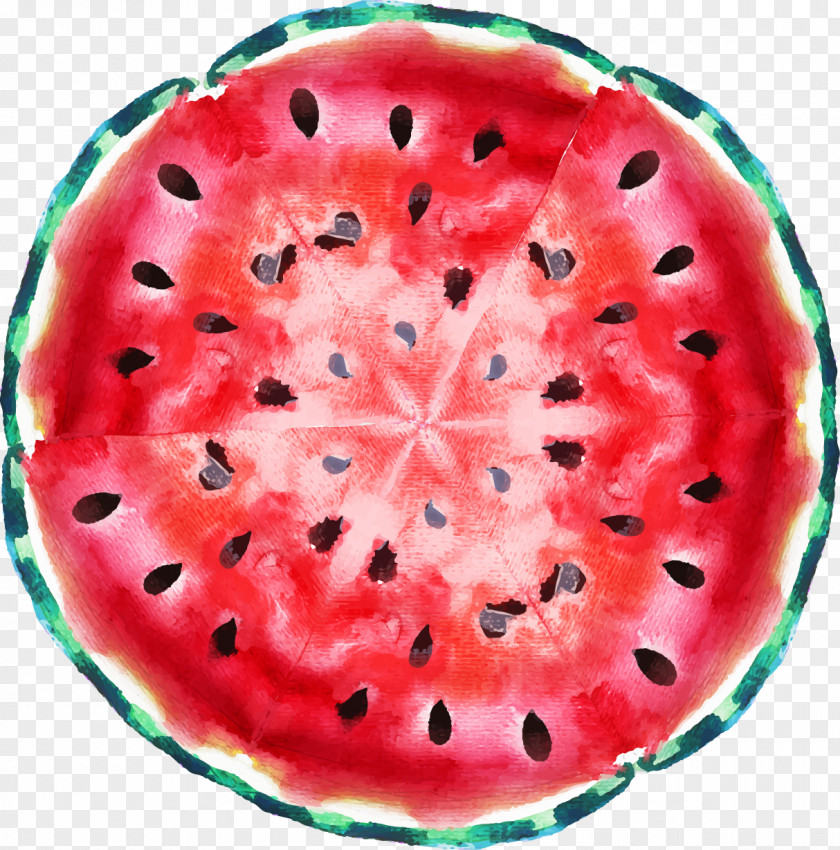 Vector Painted Cut Watermelon Clip Art PNG