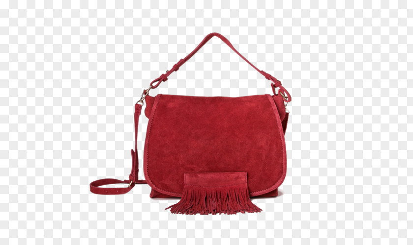 Bag Hobo Leather Red Handbag PNG