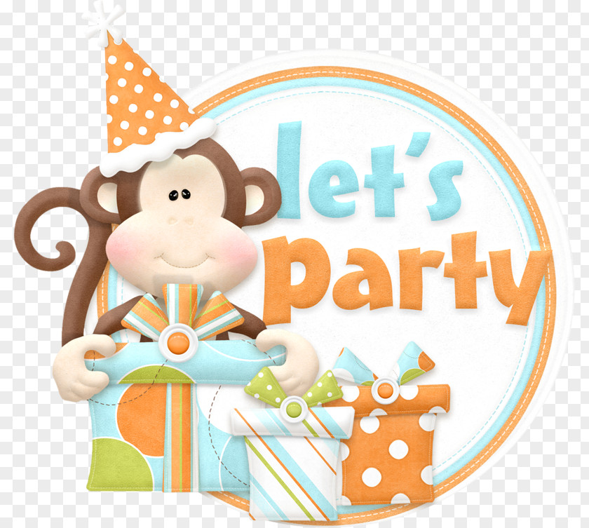 Cute Monkey Birthday Cake Greeting Card Wish Wedding Invitation PNG