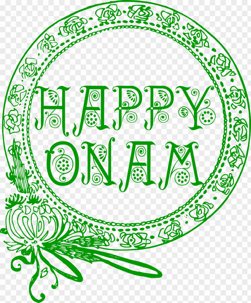 Green Happy Onam . PNG