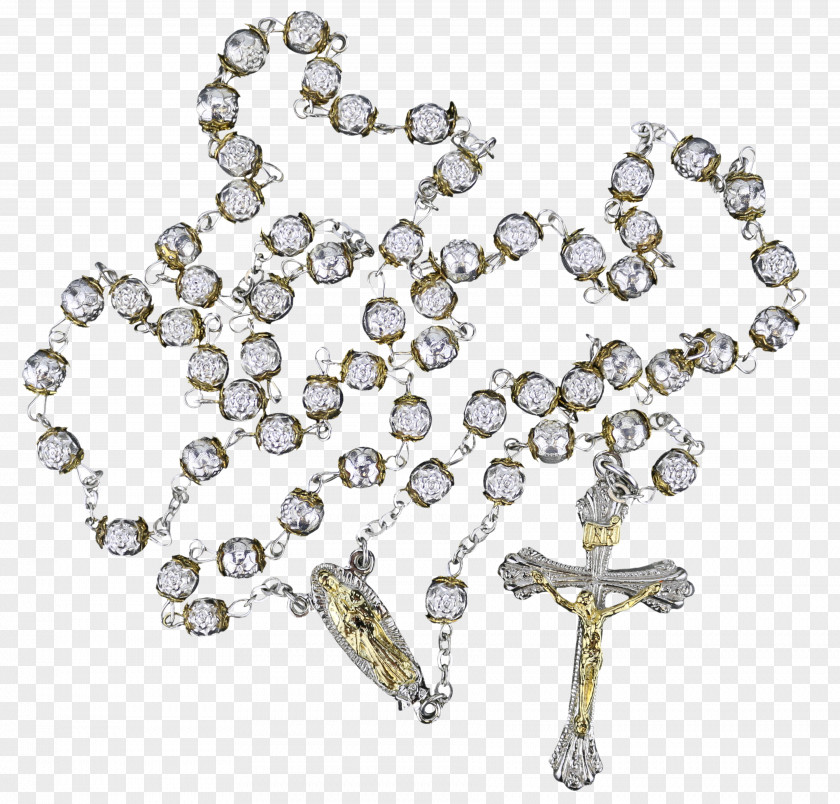 Silver Rosary Miraculous Medal Gold Prayer PNG