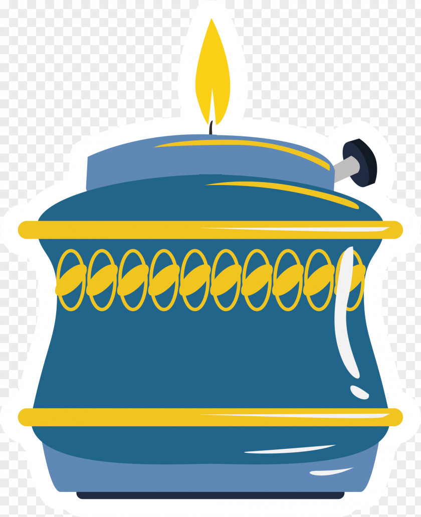 Blue Folk Wind Lamp Stand Clip Art PNG