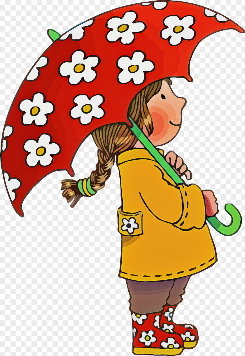 Girl Flower Umbrella Autumn PNG