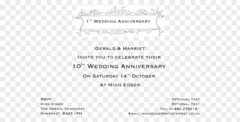 Anniversary Invitation Document Wedding Party Not Everyone Makes It PNG