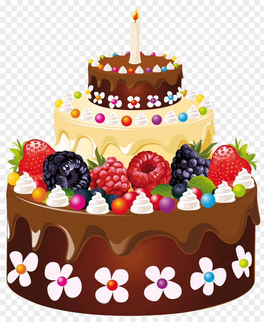 Birthday Cake With Candle Clipart Image Chocolate PNG
