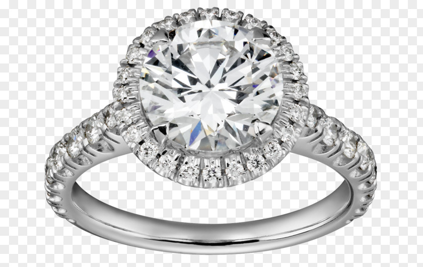 Ring Engagement Solitaire Cartier Diamond PNG