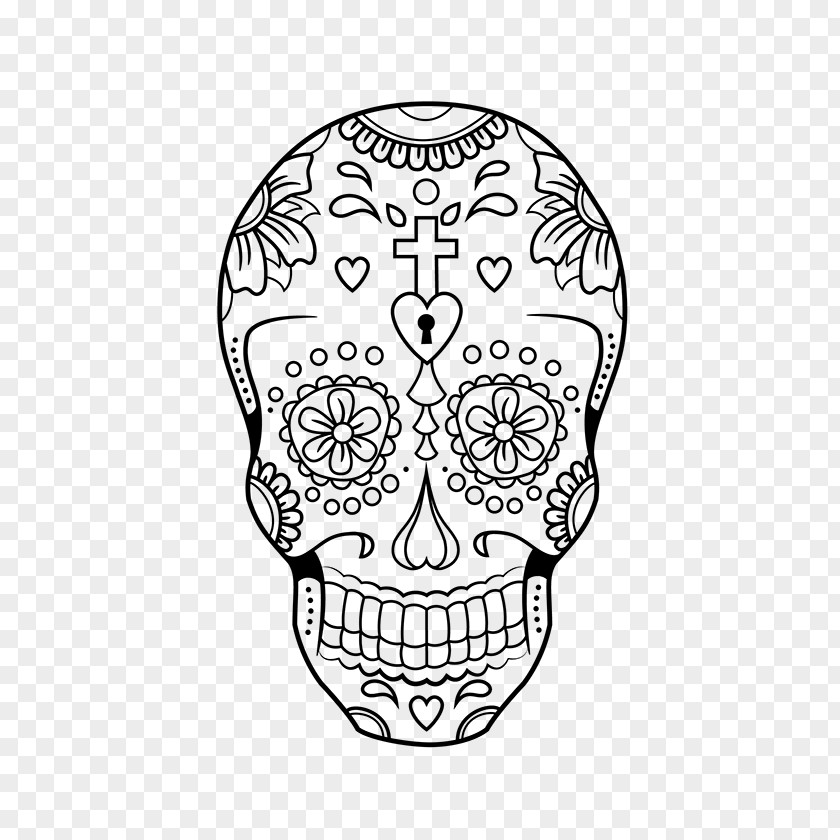 Skull Drawing Line Art Head Coloring Book Bone PNG