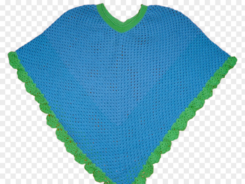 Poncho Green Turquoise Wool PNG
