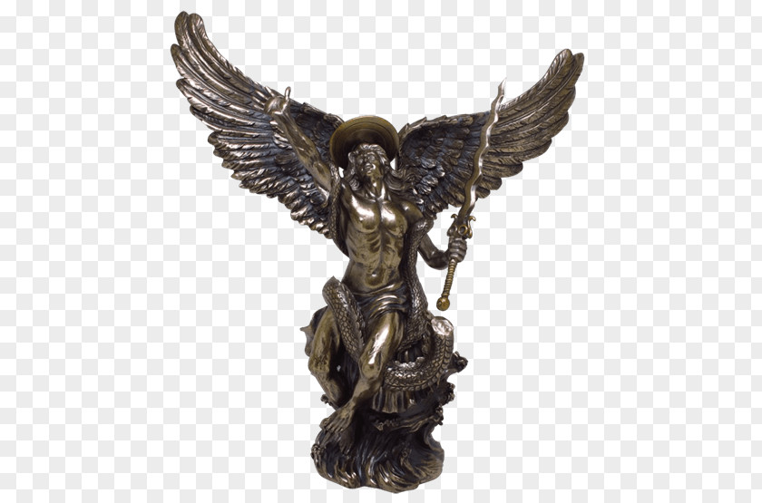 Saint Michael St. Vanquishing Satan Gabriel Statue Sculpture PNG