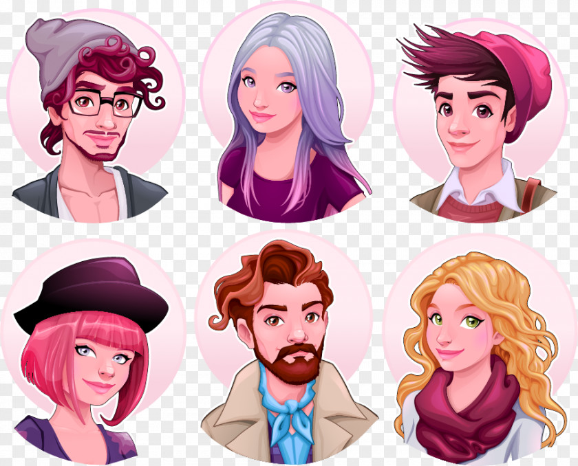 Vector Image Of Young Men And Women Creative Cartoon Stock Photography Illustration PNG