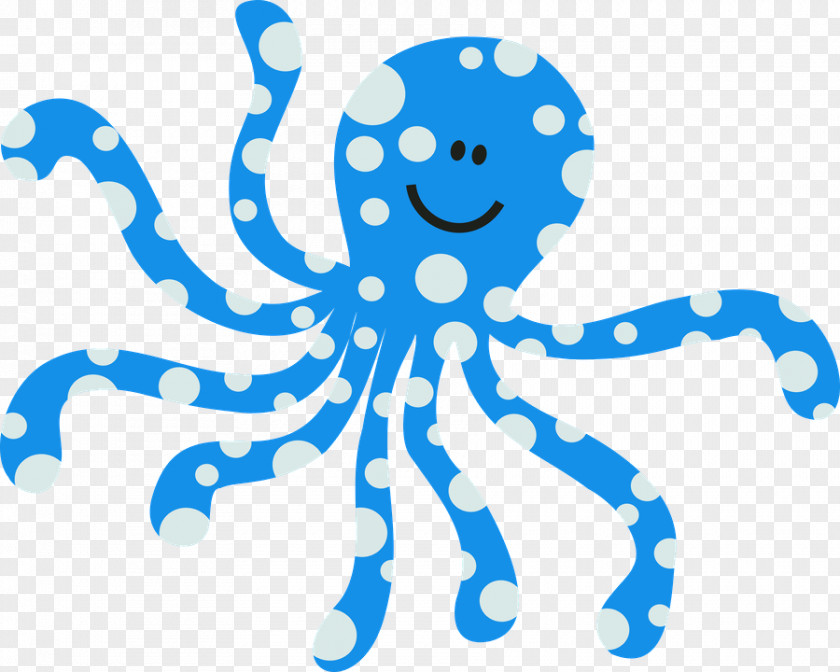 Electric Blue Animal Figure Octopus Cartoon PNG