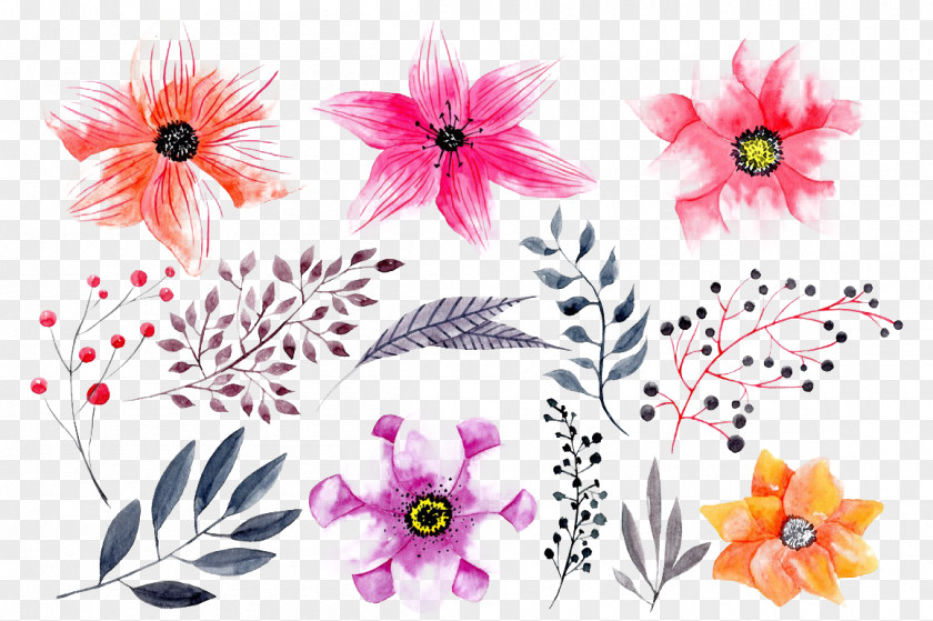 Flower Watercolor Painting Image Drawing PNG