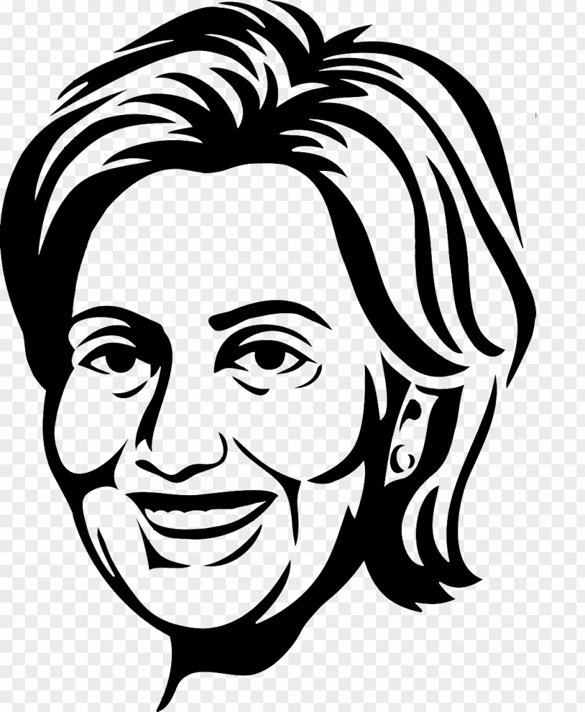 Hillary Black And White Clinton President Of The United States T-shirt Clip Art PNG