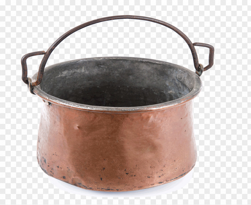 Retro Brass Iron Bucket PNG