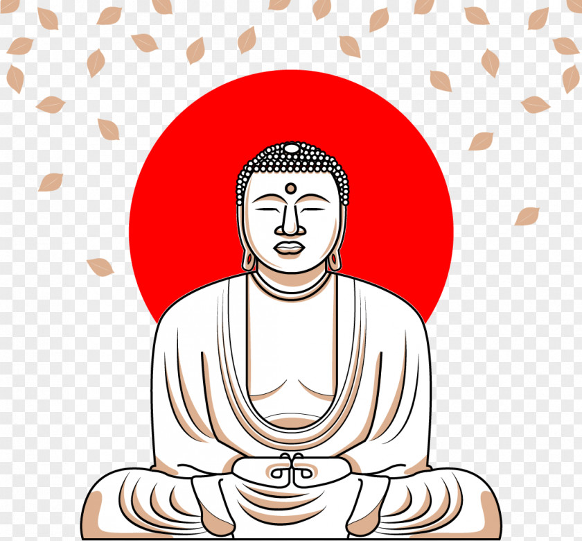 Vector Hand-painted Buddha Gautama Tian Tan Golden Buddharupa PNG