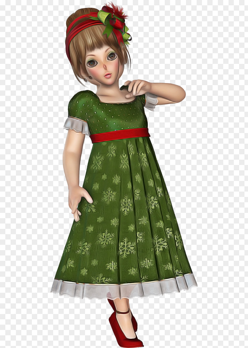 Fashion Design Child Green Clothing Dress Gown Day PNG