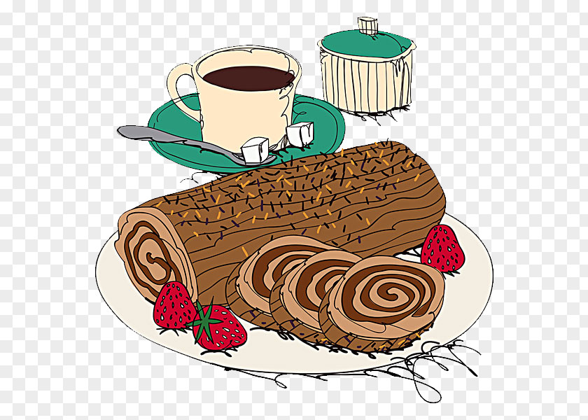 Delicious Breakfast Coffee Chocolate Cake Icon PNG