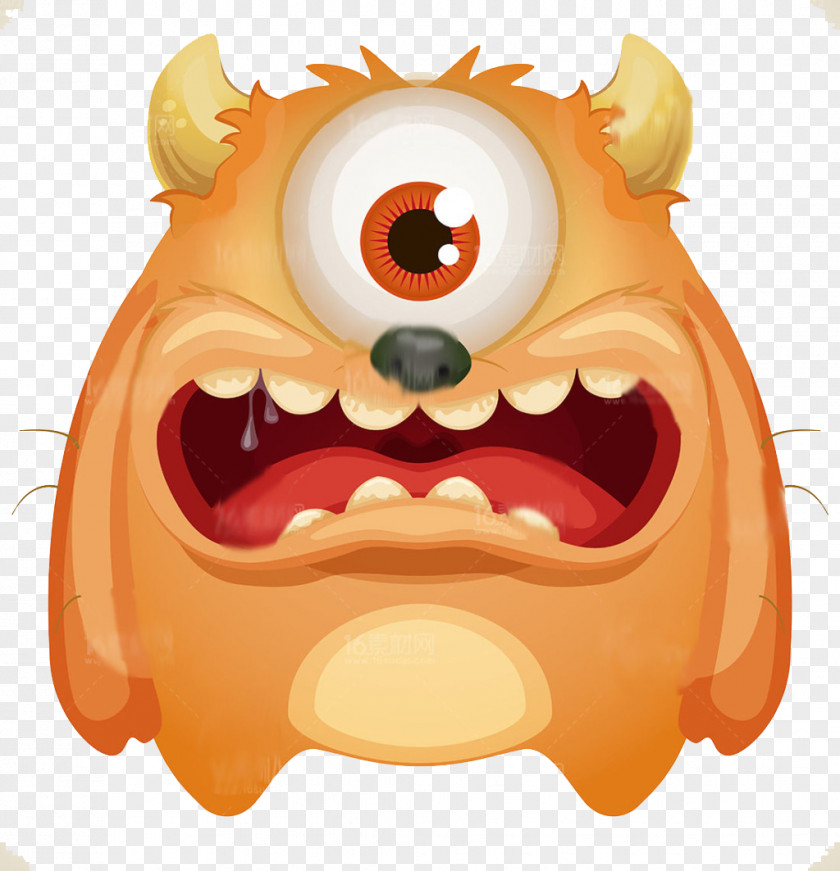 Eyed Monster Cartoon Icon PNG