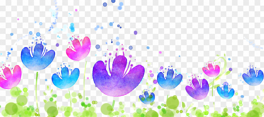 Watercolor Flowers Computer File PNG