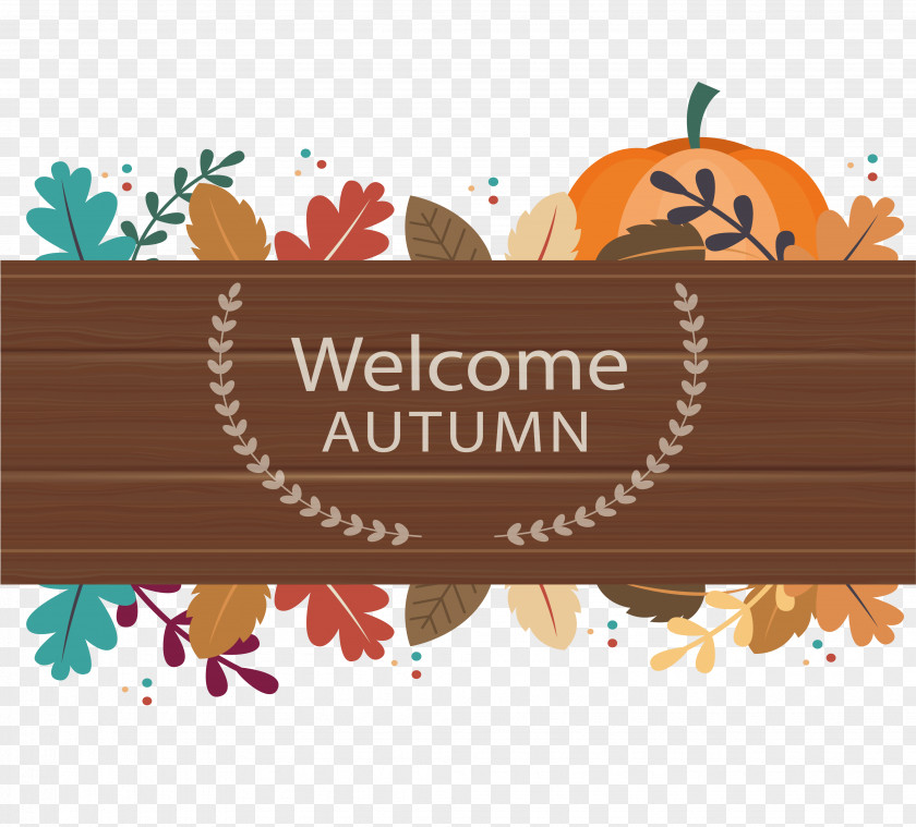 Welcome The Fall Plank Header Box Autumn Download PNG