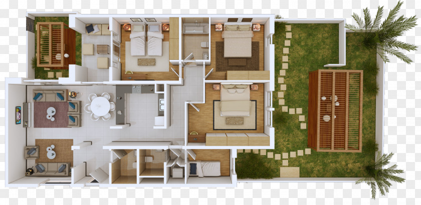 Beautiful And Generous 3D Floor Plan Computer Graphics Architectural Rendering PNG