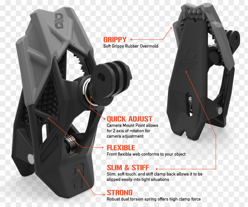 Gopro Action Shots Dango Design Gripper Mount For GoPro Helmet Front And Side Vented Strap PNG