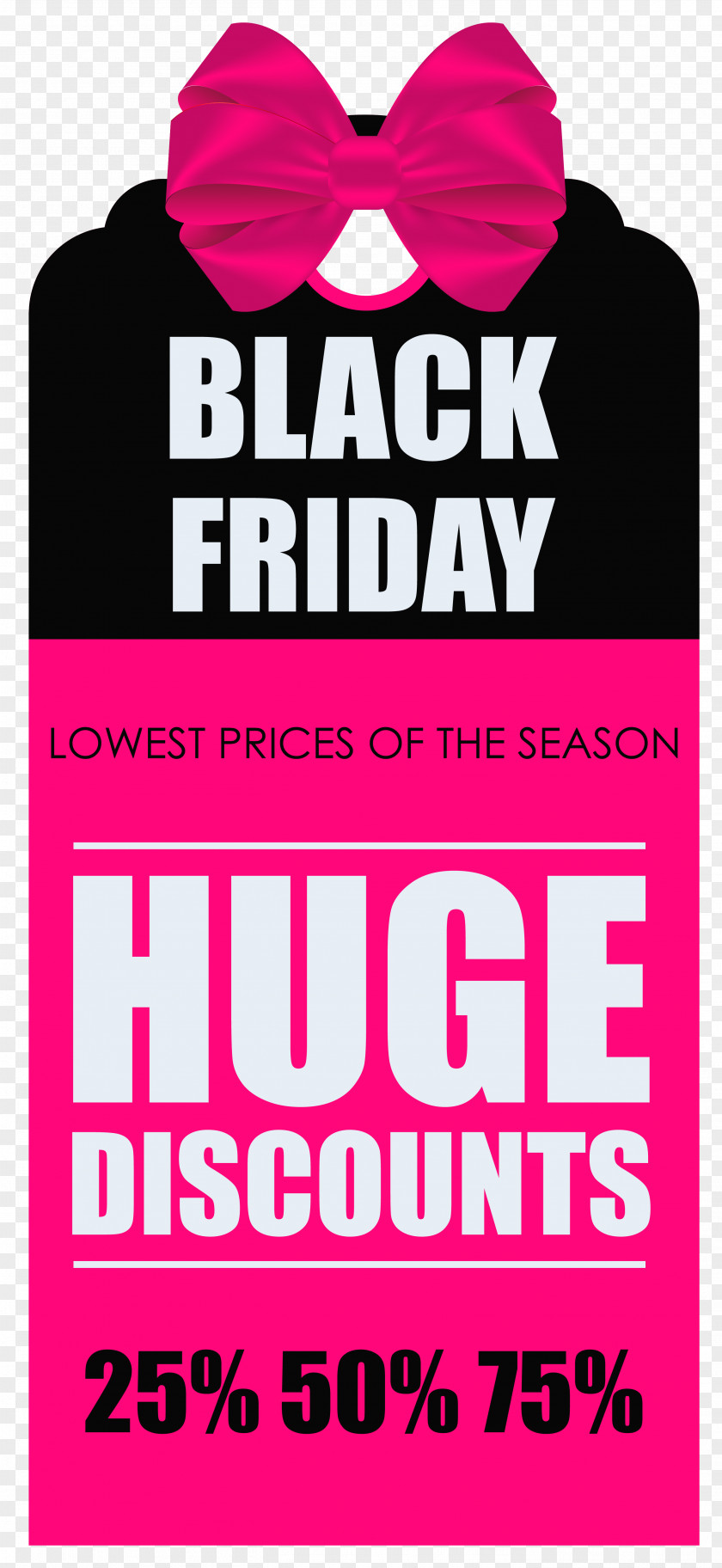 Black Friday Huge Discounts Tag Clipart Picture Banner Icon PNG