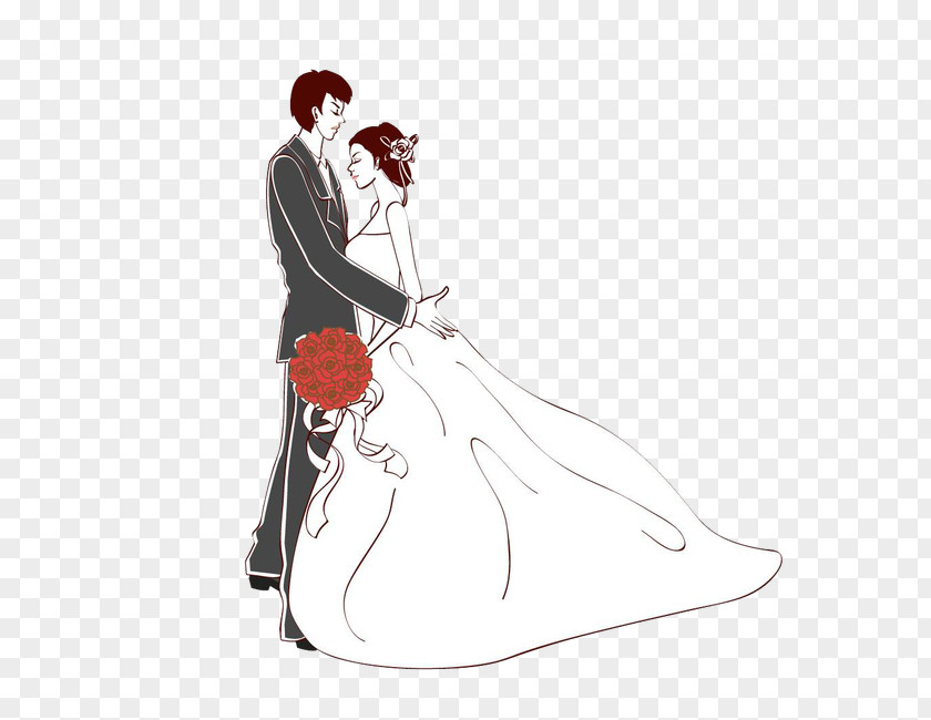 Bride And Groom Embracing Wedding Marriage Child Clip Art PNG