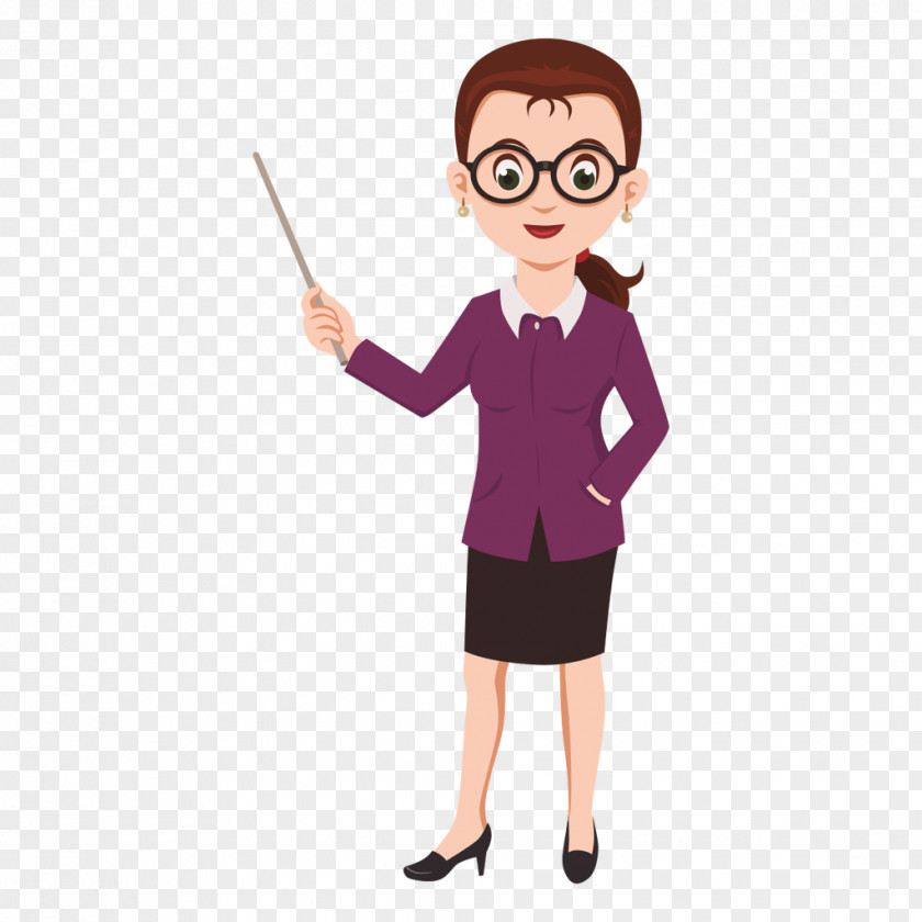 Vector Purple Jacket Female Teacher Clip Art PNG