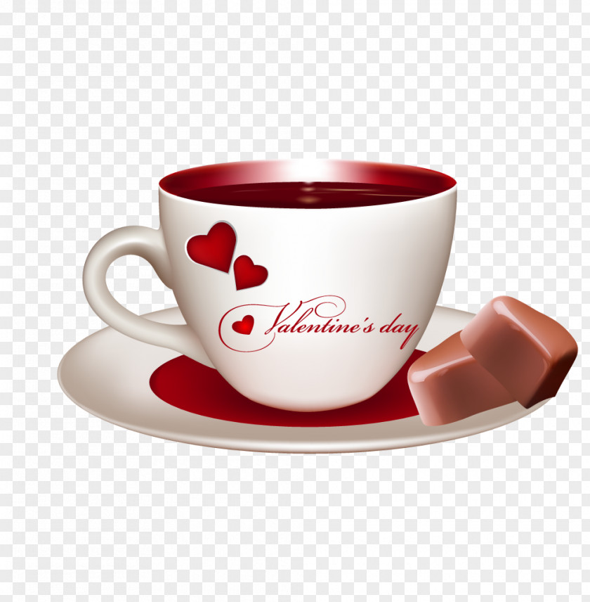 Vector Love Chocolate And Coffee Mugs Tea Mug Euclidean PNG