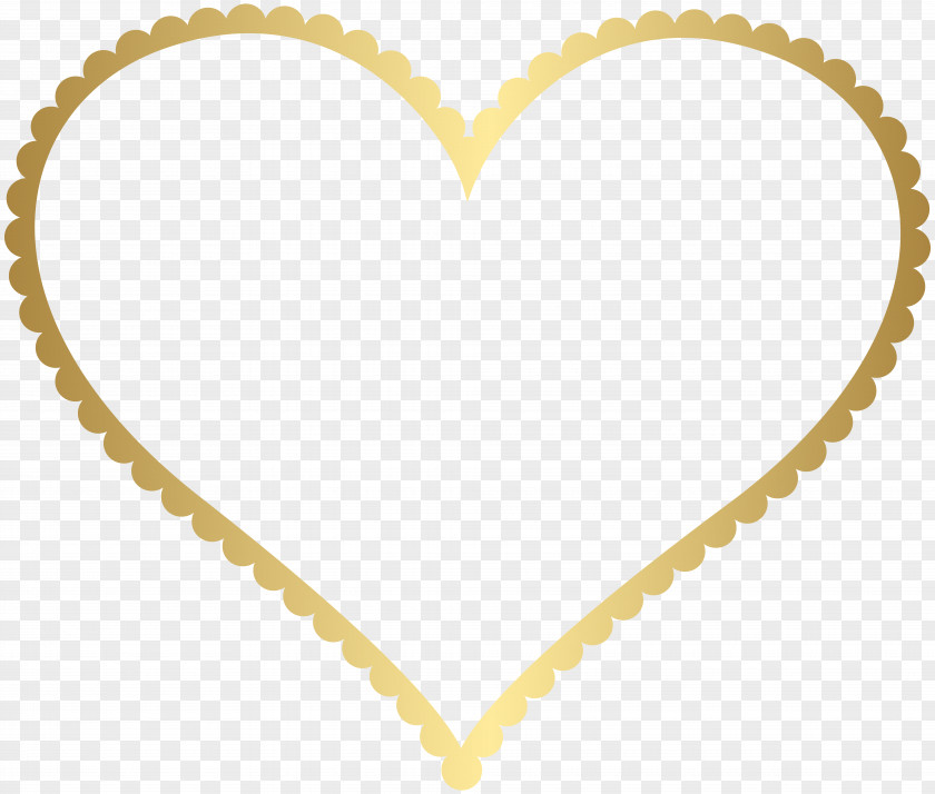 Gold Heart Border Frame Transparent Clip Art Picture PNG