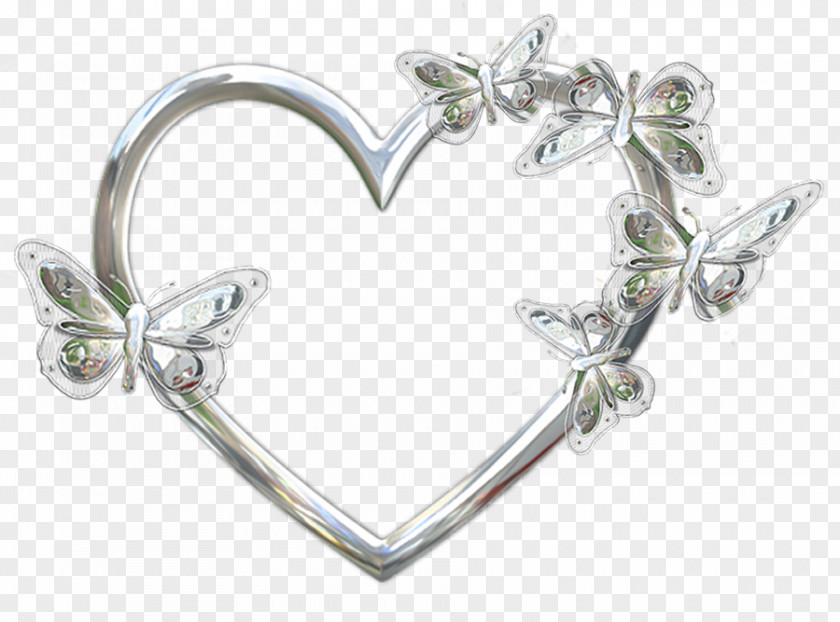 Mult Picture Frames Photography Silver Heart Clip Art PNG